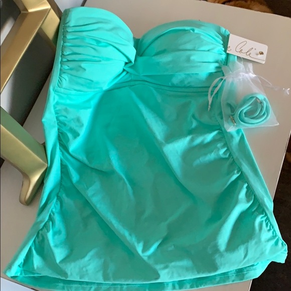 NWT Anne Cole Live In Color Twist Front Bandeau - Picture 7 of 10